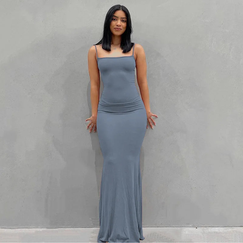 Glamour Glide Satin Maxi Dress