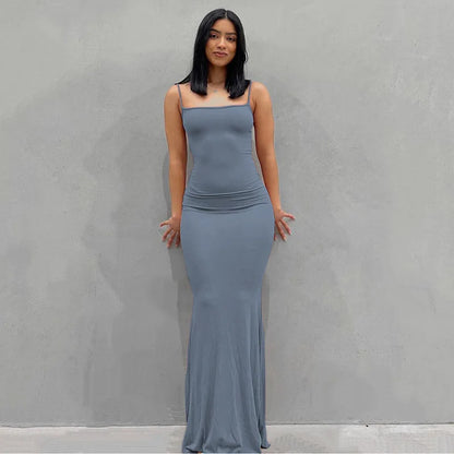 Glamour Glide Satin Maxi Dress